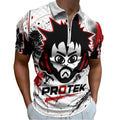 Custom Men's Zip Polo Shirt Short Sleeve CasualTop